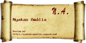 Nyakas Amália névjegykártya